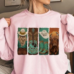 Retro Western Cowgirl Png, Western Turquoise Png, Cowboy Boots Png, Cowprint png, Sunflower Png, Country popular now Png, Western Png