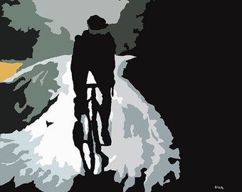 Thru the Woods - Cycling Sports Print