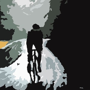 Thru the Woods - Cycling Sports Print