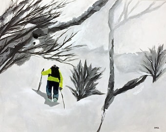 Searching Snowshoeing - Sports Art