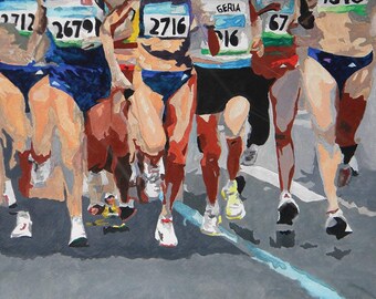 Woman runners keeping the pace- Sports Print