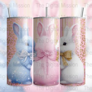 Cute Coquette Easter Bunny Tumbler Wrap, 20oz Skinny Easter Tumbler PNG Sublimation Design, Grandmillenial Easter Download, DIGITAL ONLY
