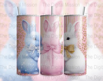 Cute Coquette Easter Bunny Tumbler Wrap, 20oz Skinny Easter Tumbler PNG Sublimation Design, Grandmillenial Easter Download, DIGITAL ONLY