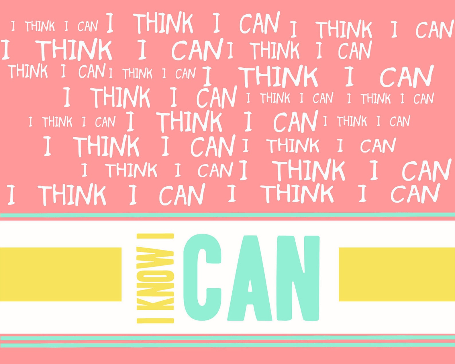 I Think I Can I Know I Can Typography Design Light Pink Etsy i-think-i-can-i-know-i-can-typography-design-light-pink-etsy