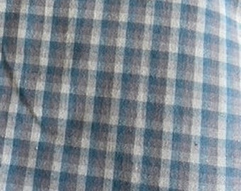 5 yards of quilt shop quality woven fabric.  Could be Jo Morton (not sure). Blue Gray Cream even plaid