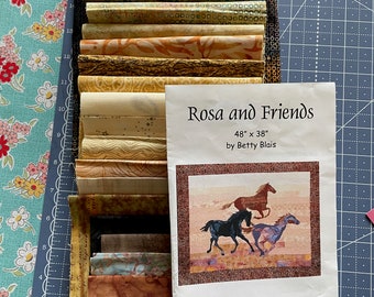 Rosa and Friends 48 in x 38in pattern and Kit wall hanging Embellishment Village