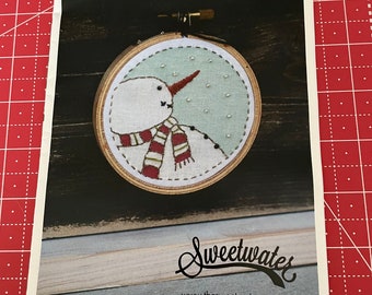 Sweetwater Snowman Hoop Ornament Preprinted