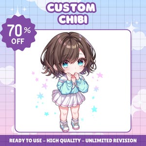 カスタムちびアニメキャラクターコミッション | ちびキャラクター、かわいいちび、ちびアイコン、ちびPFP、ちび動物、ちびVtuber、カップルギフト