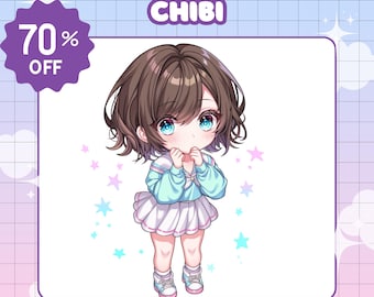 Custom Chibi Anime Character Commission | Chibi Character, Cute Chibi, Chibi icon, Chibi PFP, Chibi Animal, Chibi Vtuber, Couple Gift