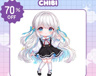 Custom Chibi Anime Character Commission, Chibi Character, Cute Chibi, Chibi icon, Chibi PFP, Chibi Animal, Chibi Vtuber, Couple Gift