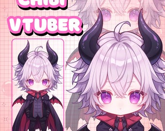 Chibi Vtuber Commission | Custom Chibi LIVE2D Model, Vtuber Chibi, Vtuber Design, Live2d Commission, live2d model, Rigging
