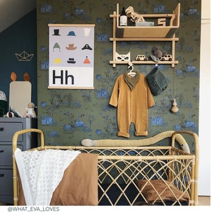 Woodlands Wallpaper Khaki Blue