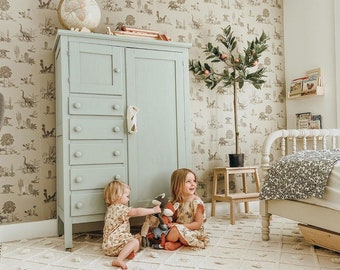 Dinosaur Wallpaper - Grey, Kids Wallpaper, Nursery Wallpaper, Childrens Wallpaper, Childrens Decor, Kids Decor, Dinosaur Nursery Decor