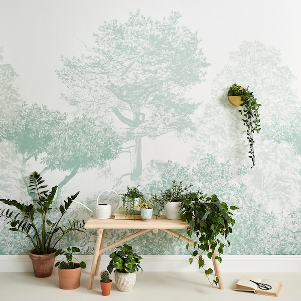 Hua Trees Mural Wallpaper Green