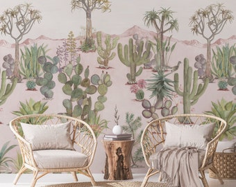 Desert Mural Wallpaper Pink Sand