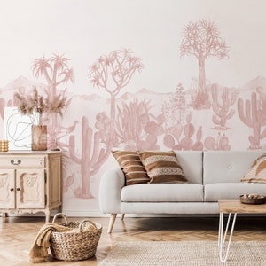 Wüste Wandbild Tapete Rosa
