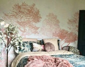 Hua Trees Mural Wallpaper Pink