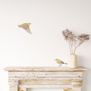 Bird flying reusable wall stickers on chimney