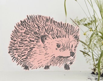 Hedgehog Wall Sticker Pink