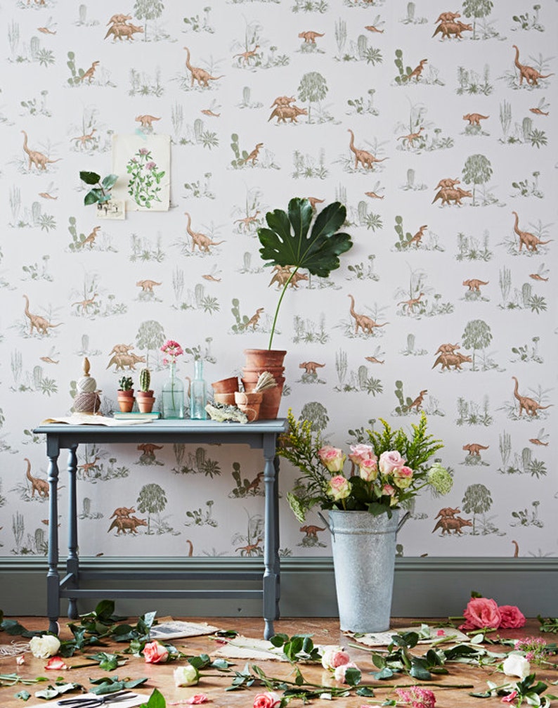 Papel de parede sian zeng decoraçao quarto dinossauro