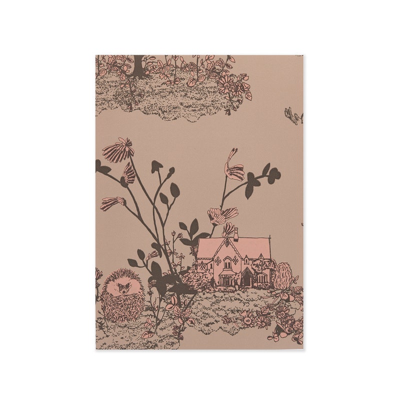 SAMPLES Classic Woodlands Wallpaper A4 Brown Pink