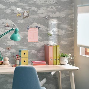 Carta da parati magnetica Nuvole Grigie, Carta da parati Cielo, Carta da parati per bambini, Carta da parati Bambini, Carta da parati Cielo Nuvoloso, Carta da parati Bambini