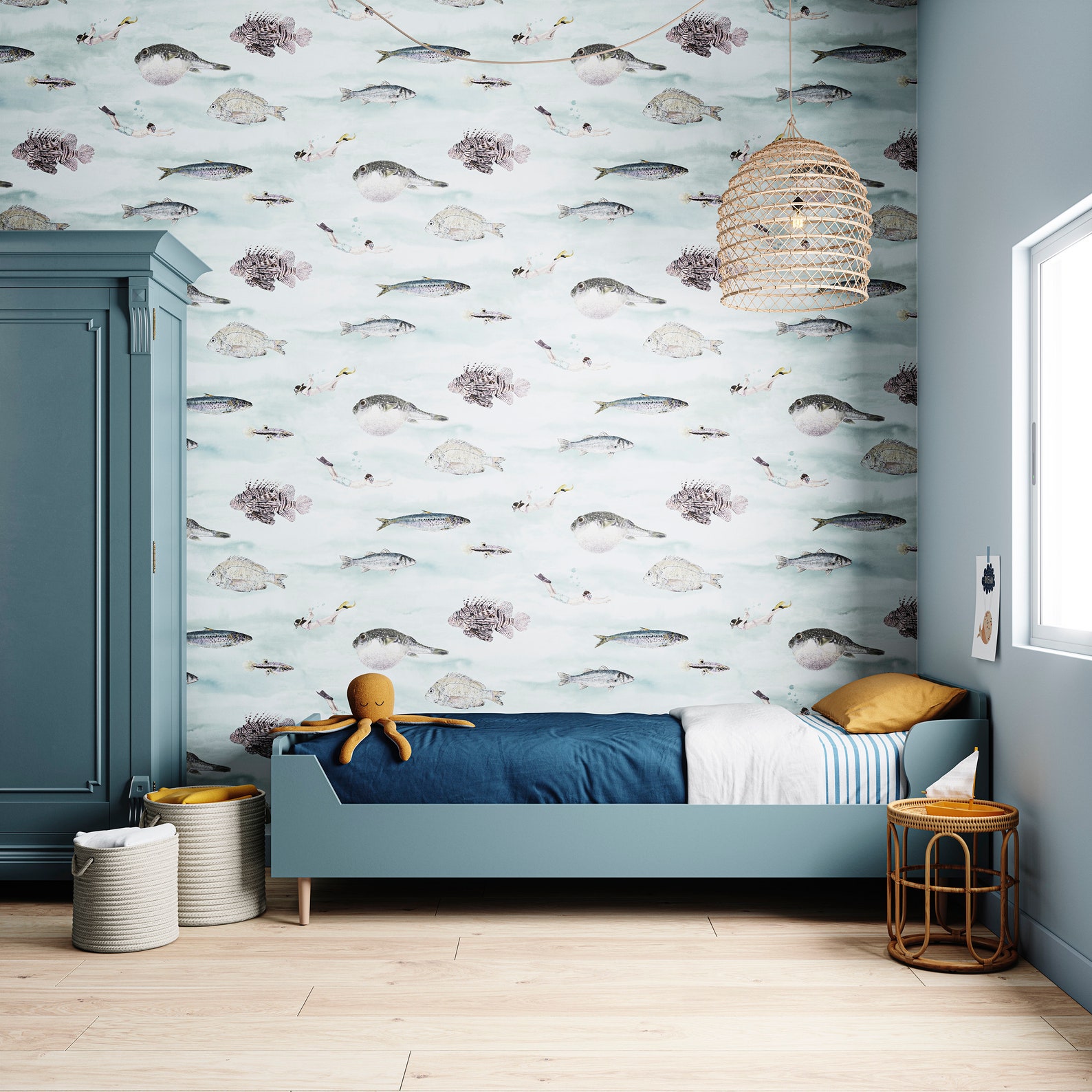Fish Wallpaper Under the Sea Wallpaper Bathroom Wallpaper - Etsy UK
