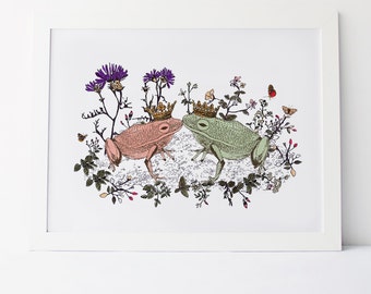 Kissing Frogs Giclée Print