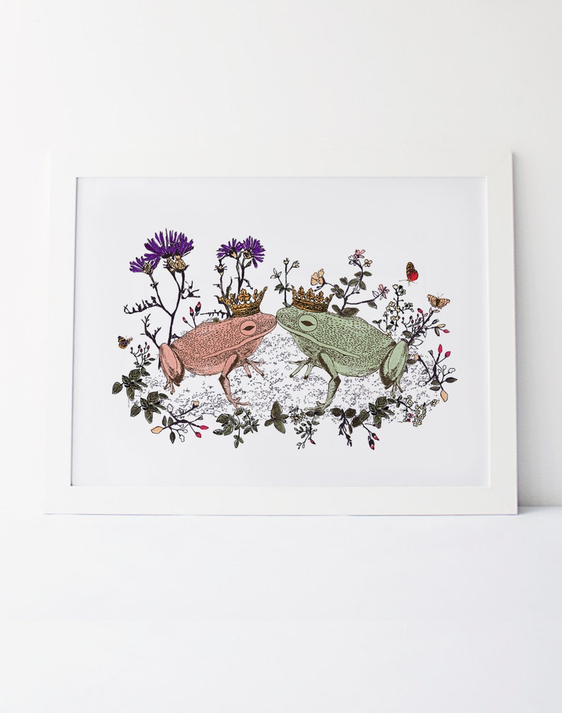 Kissing Frogs Giclée Print image 1