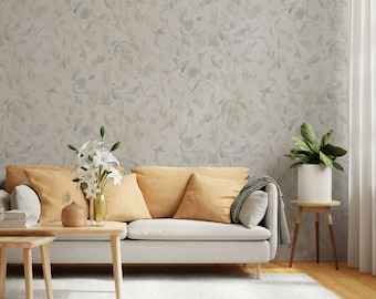 Abstract Blooms Wallpaper - Green, Abstract Floral Wallpaper, Retro Wallpaper, Petals Wallpaper, Colourful Eclectic Wallpaper, Vintage