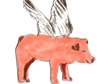 Pigs Can Fly! - Flying Pig Magnet