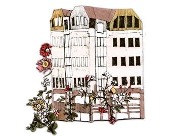 House With Flower Garden Magnet