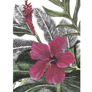 Tropical leaves botanical wallpaper A4 sample