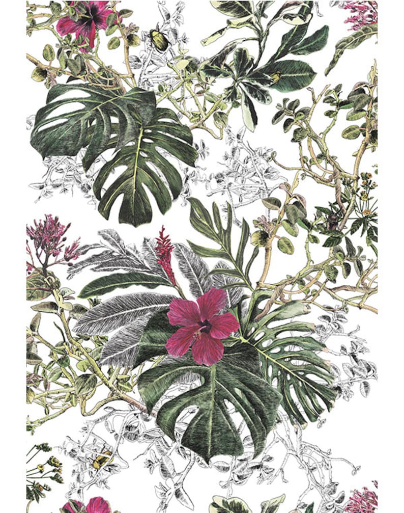 Tropical leaves botanical wallpaper pattern