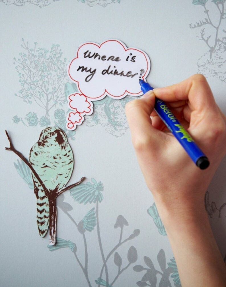 Woodlands Wallpaper Blue, Forest Animals Wallpaper, Children's