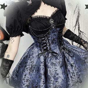 dark blue fairy dress Blue [Dark Fairy Tale Alice] Long Sleeves Ruffle Gothic Lolita Dress –  LolitaInside