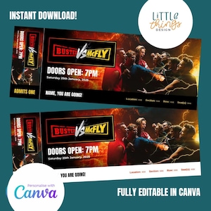 Busted vs McFly Konzert druckbare Karte Download Geschenk Geschenk Vorlage