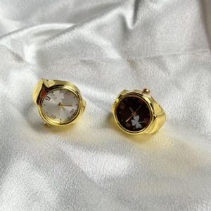 Vintage Gold Ring Watch - Adjustable Ring Watch - Mini Ring Watch - Watch Ring for Men Women-Personalized Gifts-Christmas Gifts