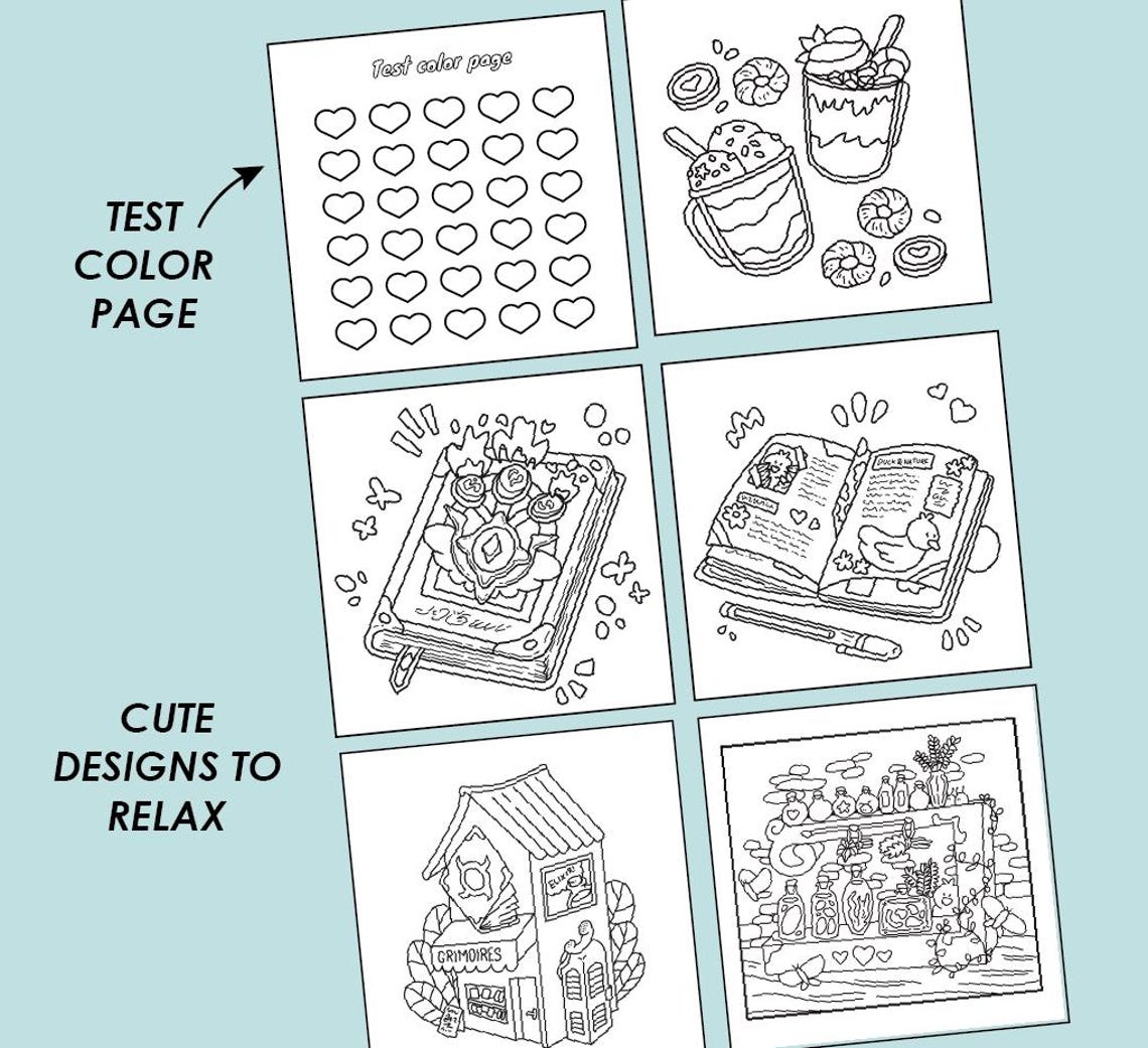 Cosy Coloring Page, 10 Cute Coloring Pages for Kids and Adults, PDF ...