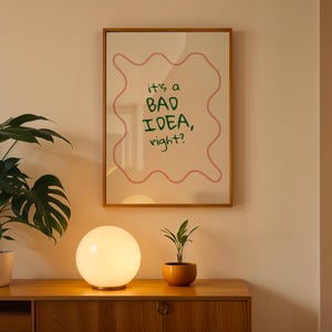 Olivia Rodrigo Poster &#39;Bad Idea Right?&#39; Album Lyrics Print, Music Wall Art Olivia Rodrigo Album Quote  