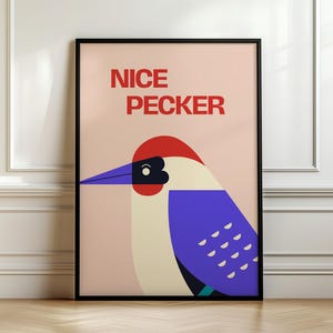 Nice Pecker Divertente Arte da Parete per Bagno, Poster per Bagno Divertente Decorazione per Bagno Arte per Toilette Poster per Toilette Gioco di Parole Arte Divertente Stampa per Toilette Arte Divertente