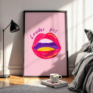 Feminist Print: Hand-Drawn Colorful Lips Poster