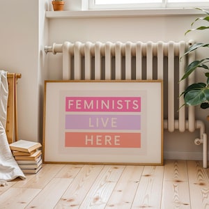 Feminist aesthetic pink quotes wall art, women empowerment print, strong woman power quotes, empowering women wall decor, feminist art