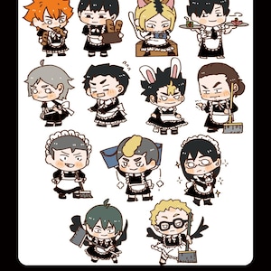 volleyball maid anime sticker pack