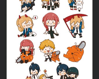 Paquete de pegatinas de anime CSM ハチェンソーマン