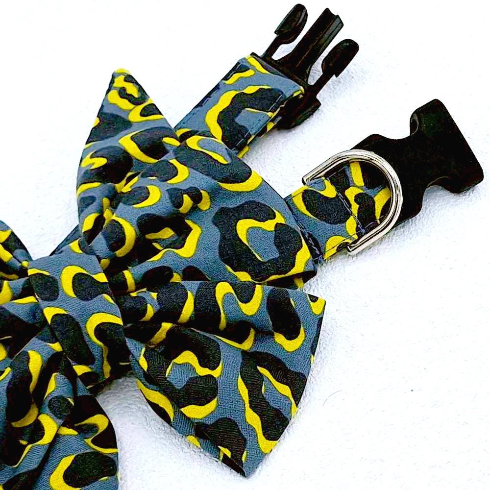 CUSTOM! 90's ROCK ; adjustable leopard print wild 80s glam rockstar fabric dog collar — customize your collar!