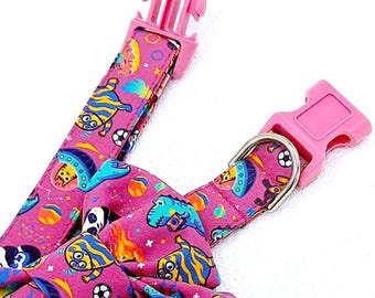 CUSTOM! LET&#39;S PLAY ; adjustable fun character game gaming fabric dog collar — customize your collar!