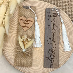 Elegant Keepsake: Handmade Wedding Bookmark Favor for All Occasions, Customized Just for You