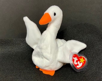 Rare Ty Beanie Babies Gracie The Swan Authentic - Style 4126 - Retired Ty Beanie Baby - PVC - MWMT - Errors