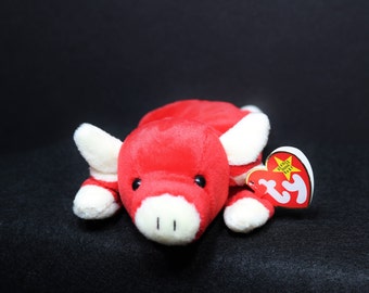 Ty Beanie Baby Snort the Bull - Style 4002 - PVC Pellets - Retired - MWMT - Stored In A Tote - Never Played With - Cute As A Button